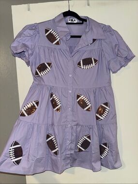 Lula Lavender Sequin Football Tiered Dress